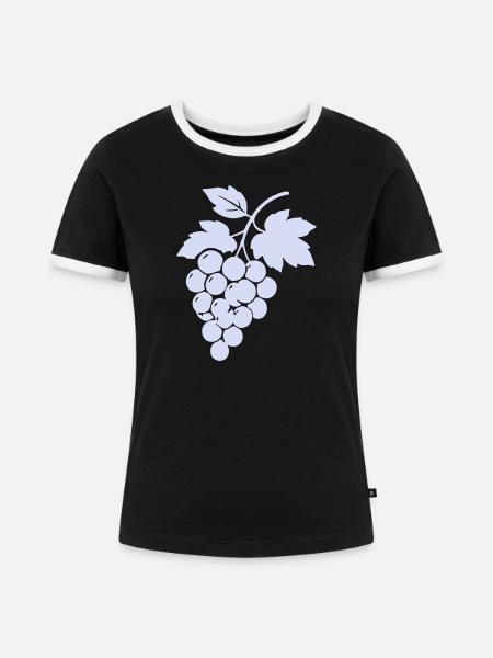 Trauben-Silhouette im Flieder - Frauen Kontrast-T-Shirt - Schwarz/Weiß