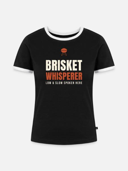 Brisket Whisperer BBQ - Frauen Kontrast-T-Shirt - Schwarz/Weiß