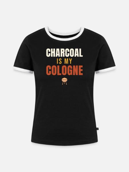 Charcoal Is My Cologne BBQ - Frauen Kontrast-T-Shirt - Schwarz/Weiß