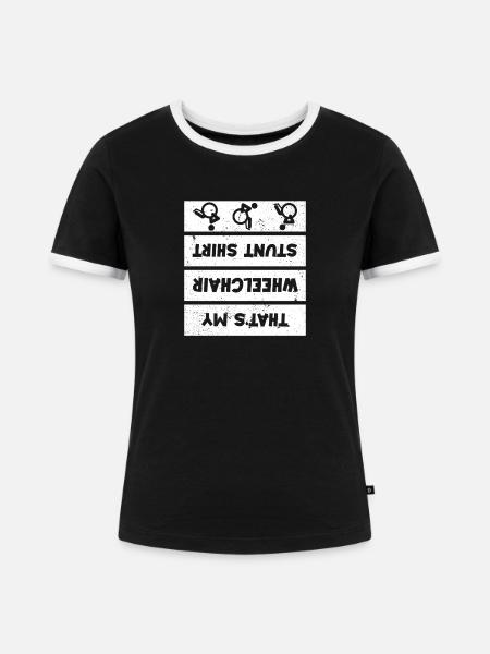 Wheelchair Stunt Rollstuhlfahrer - Frauen Kontrast-T-Shirt - Schwarz/Weiß