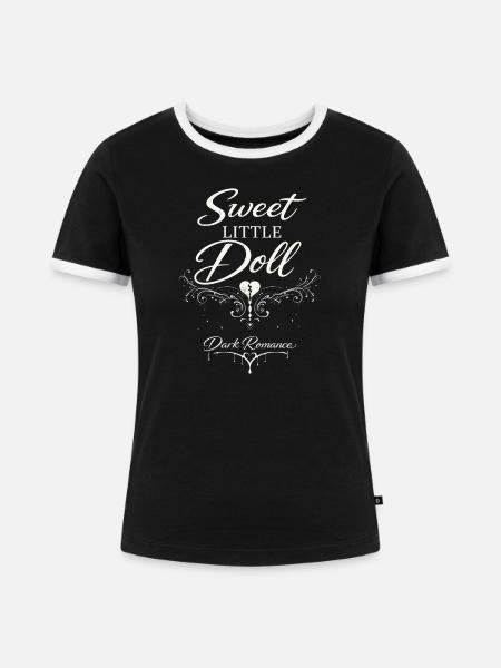 Süße Kleine Puppe Dunkle Romantik - Frauen Kontrast-T-Shirt - Schwarz/Weiß