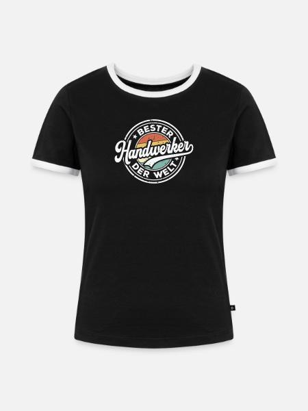 Handwerker Mechaniker Handwerk Heimwerker - Frauen Kontrast-T-Shirt - Schwarz/Weiß