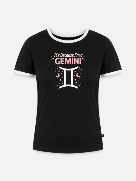 Zwillinge Zodiac-Stolz - Frauen Kontrast-T-Shirt - Schwarz/Weiß