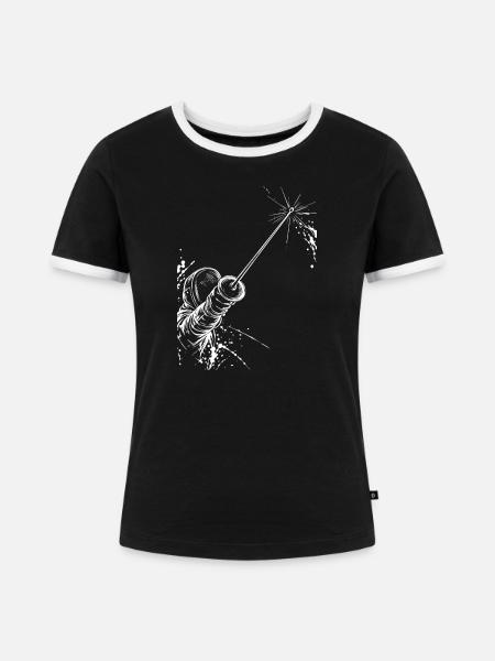 Fechten - Frauen Kontrast-T-Shirt - Schwarz/Weiß