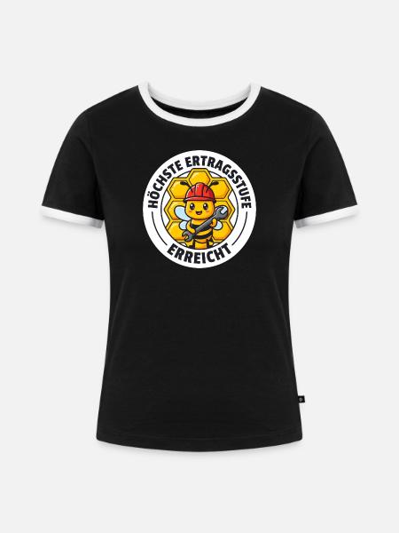 Bienenzüchter Ertragsstufe Hobbyimker Design - Frauen Kontrast-T-Shirt - Schwarz/Weiß