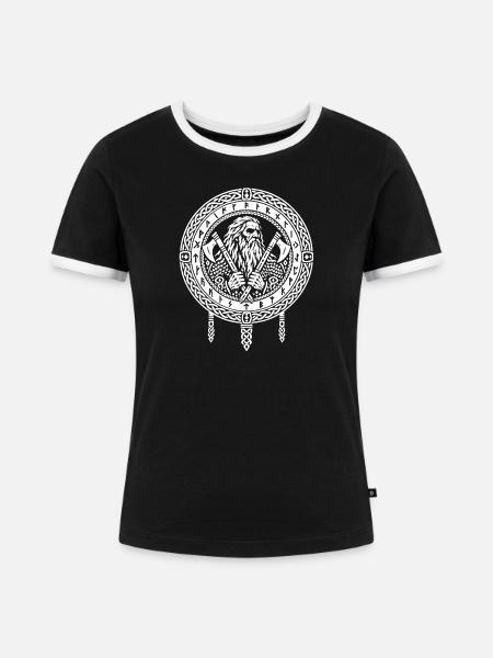 Der Eid auf den Äxten - Frauen Kontrast-T-Shirt - Schwarz/Weiß