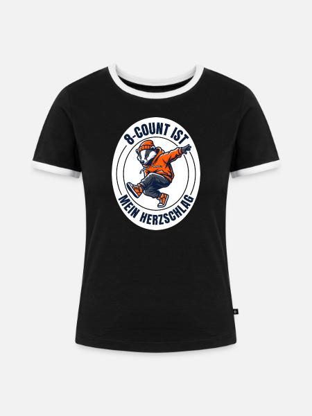 Breakdance B-Boy HipHop 8-Count Shirt - Frauen Kontrast-T-Shirt - Schwarz/Weiß