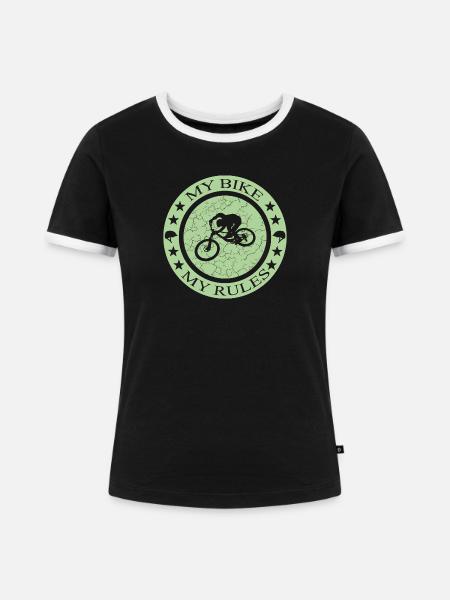 Bike Biken Fahrrad Design - Frauen Kontrast-T-Shirt - Schwarz/Weiß