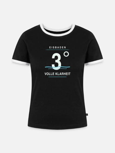 Eisbaden 3 Grad - Frauen Kontrast-T-Shirt - Schwarz/Weiß