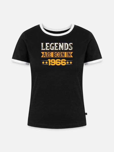 Birthday born in 1966 - Frauen Kontrast-T-Shirt - Schwarz/Weiß