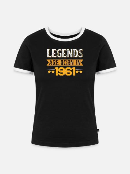 Birthday born in 1961 - Frauen Kontrast-T-Shirt - Schwarz/Weiß