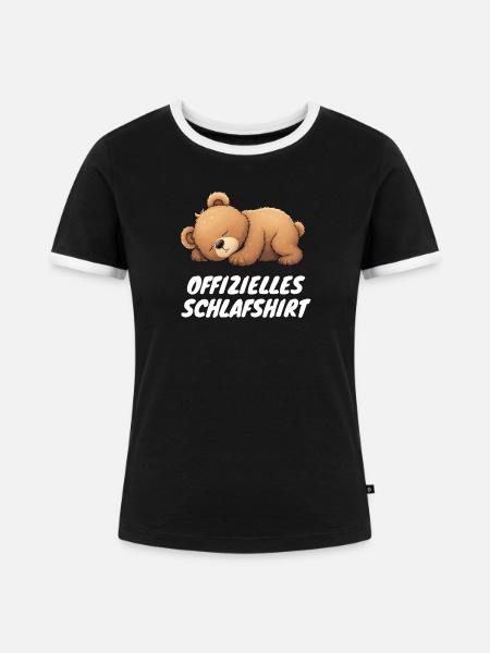 Offizielles Schlafshirt - Frauen Kontrast-T-Shirt - Schwarz/Weiß