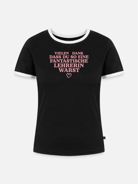 Beste Lehrerin Abschied Lehrkraft Pension - Frauen Kontrast-T-Shirt - Schwarz/Weiß