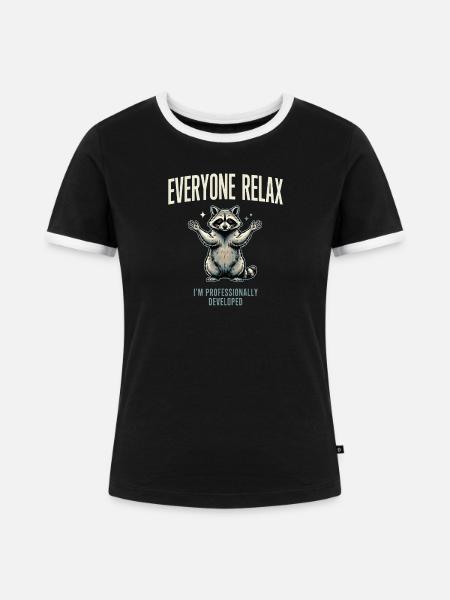Professionell entwickelter Waschbärprogrammierer - Frauen Kontrast-T-Shirt - Schwarz/Weiß