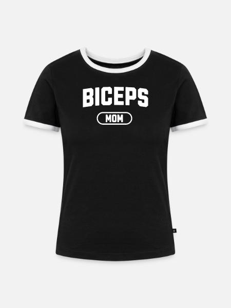 Bizeps-Mama - Frauen Kontrast-T-Shirt - Schwarz/Weiß