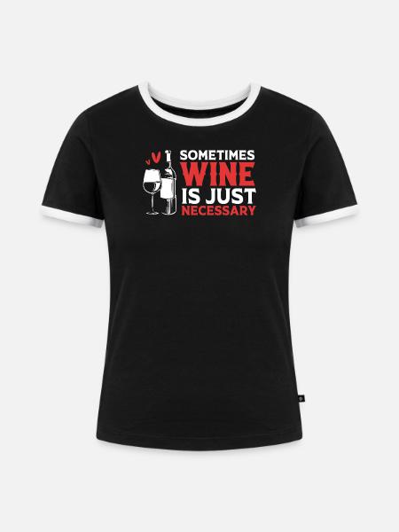 Sommelier - Frauen Kontrast-T-Shirt - Schwarz/Weiß