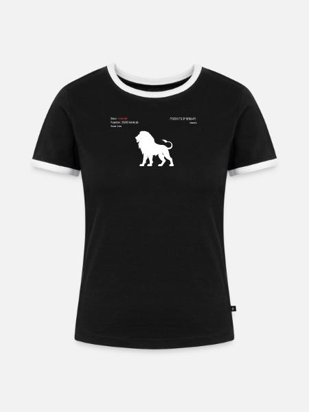 Löwe - Frauen Kontrast-T-Shirt - Schwarz/Weiß