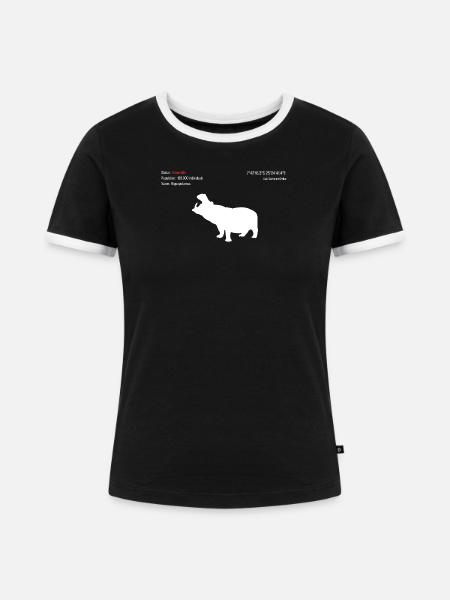 Nilpferd - Frauen Kontrast-T-Shirt - Schwarz/Weiß