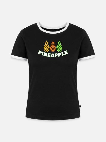 PINEAPPLE - Frauen Kontrast-T-Shirt - Schwarz/Weiß