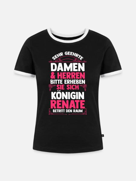 Renate - Frauen Kontrast-T-Shirt - Schwarz/Weiß