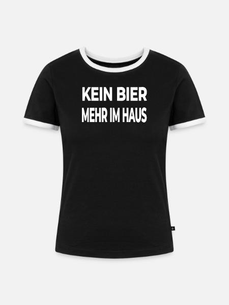 Bier - Frauen Kontrast-T-Shirt - Schwarz/Weiß