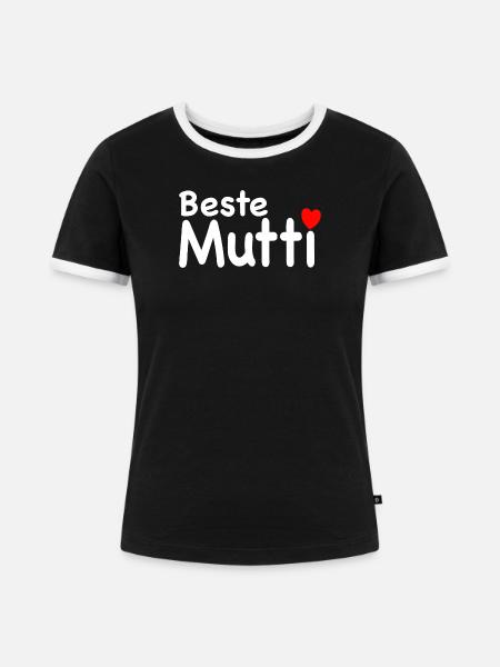 Beste Mutti Spruch Mama - Frauen Kontrast-T-Shirt - Schwarz/Weiß