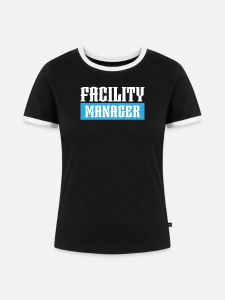 facility manager tshirt schwarz - Frauen Kontrast-T-Shirt - Schwarz/Weiß