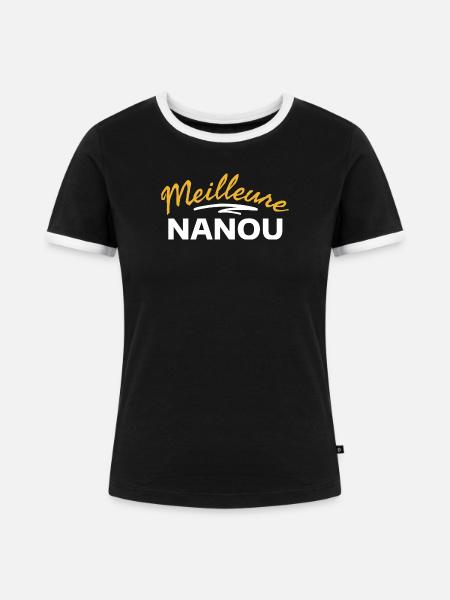 Lebendiges abstraktes Blumendesign - Frauen Kontrast-T-Shirt - Schwarz/Weiß