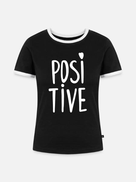 Positiv - Frauen Kontrast-T-Shirt - Schwarz/Weiß