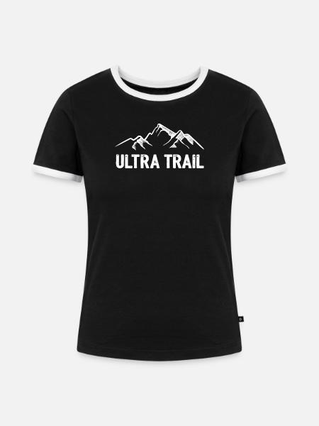 Ultra Trail - Frauen Kontrast-T-Shirt - Schwarz/Weiß