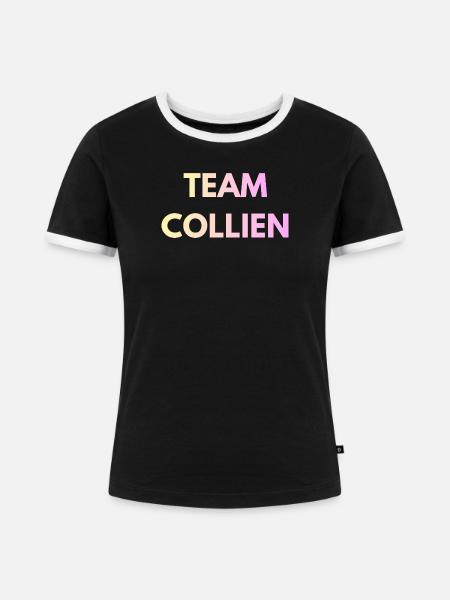 Team Collien Gradient Text - Frauen Kontrast-T-Shirt - Schwarz/Weiß