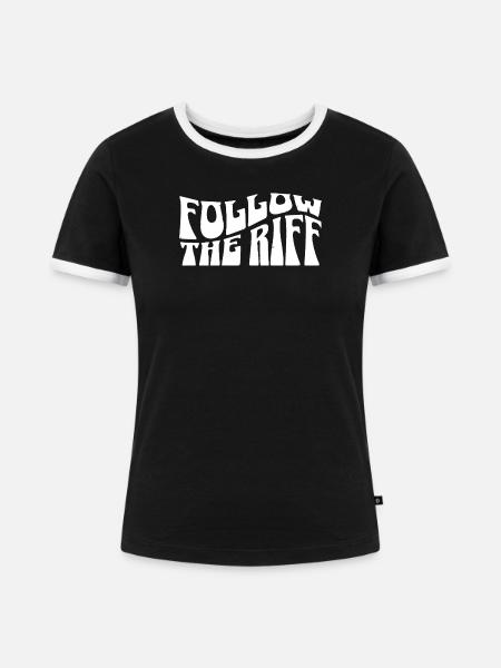 Folge dem Riss - Frauen Kontrast-T-Shirt - Schwarz/Weiß