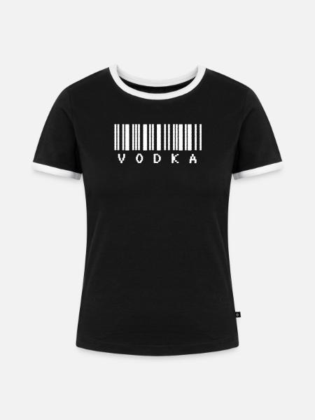 Vodka Barcode Typografie - Frauen Kontrast-T-Shirt - Schwarz/Weiß