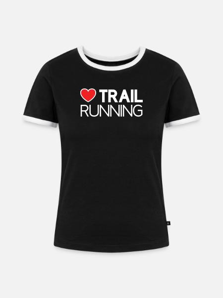 Ich liebe Trailrunning - Frauen Kontrast-T-Shirt - Schwarz/Weiß