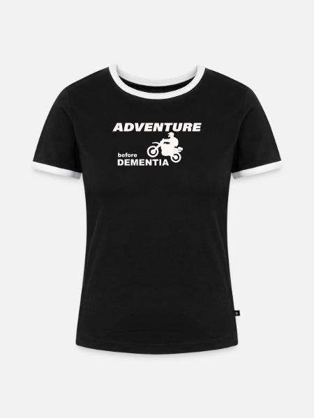 MOTORBIKE ADVENTURE - Frauen Kontrast-T-Shirt - Schwarz/Weiß