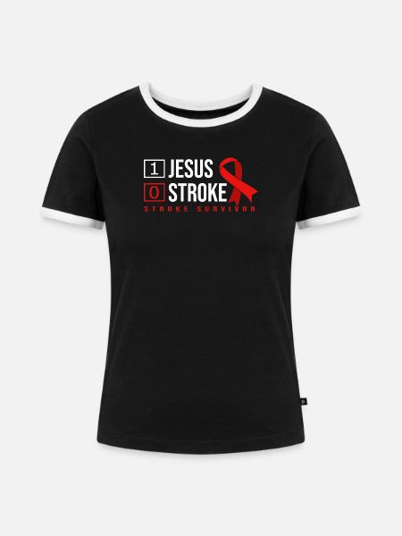 Hirnschlag Schlaganfall - Frauen Kontrast-T-Shirt - Schwarz/Weiß