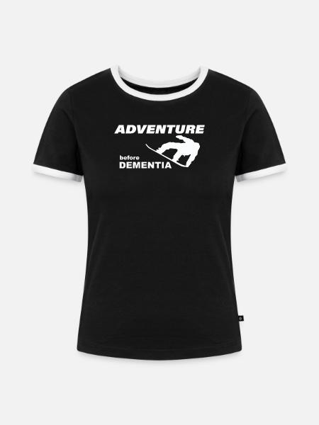 SNOWBOARD ADVENTURE - Frauen Kontrast-T-Shirt - Schwarz/Weiß