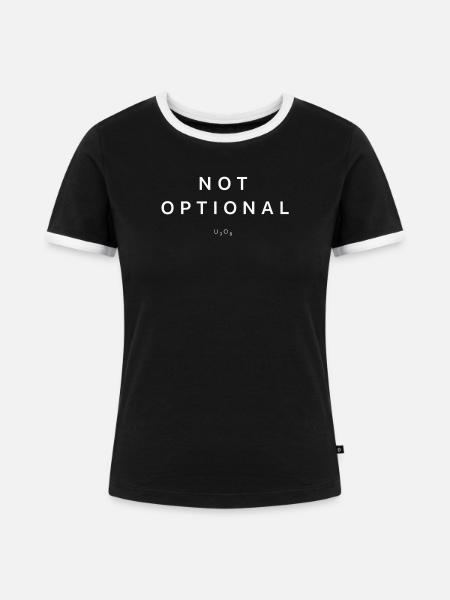 Uraninvestor Kein optionales Hemd - Frauen Kontrast-T-Shirt - Schwarz/Weiß