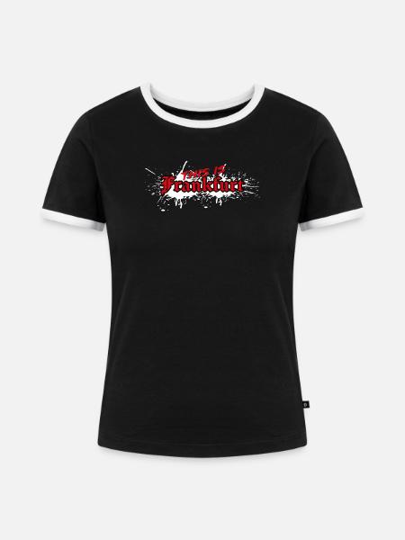 Frankfurt Fans - Frauen Kontrast-T-Shirt - Schwarz/Weiß