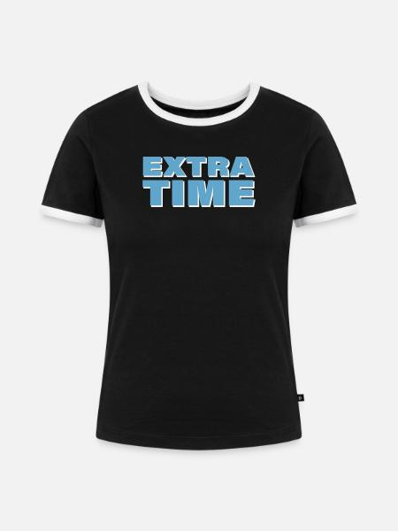 EXTRA TIME - Frauen Kontrast-T-Shirt - Schwarz/Weiß