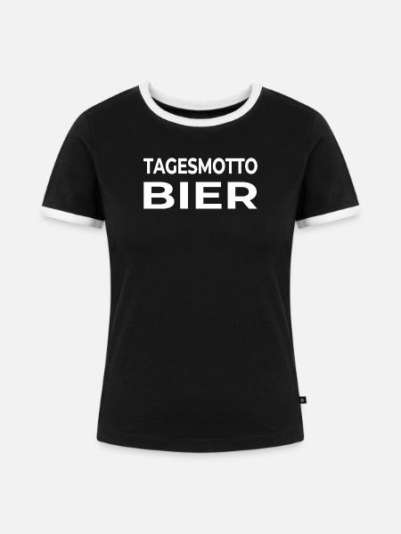 Bier - Frauen Kontrast-T-Shirt - Schwarz/Weiß
