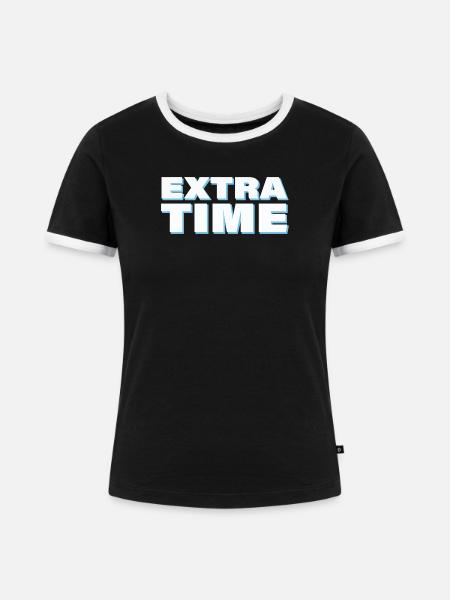 EXTRA TIME - Frauen Kontrast-T-Shirt - Schwarz/Weiß