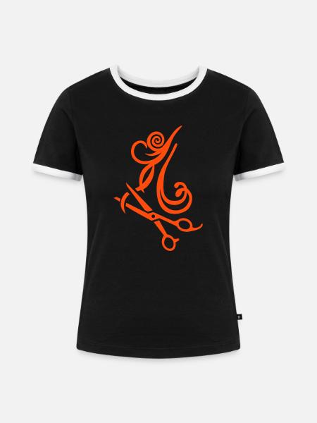 Friseur - Frauen Kontrast-T-Shirt - Schwarz/Weiß