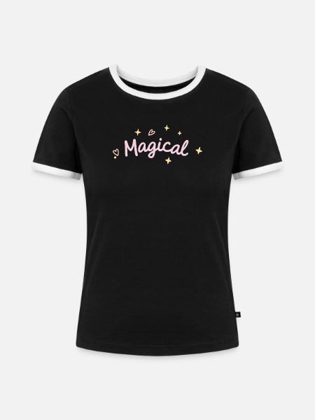 Pastellmagie und Funkeln - Frauen Kontrast-T-Shirt - Schwarz/Weiß