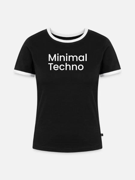 Minimaler Techno - Frauen Kontrast-T-Shirt - Schwarz/Weiß