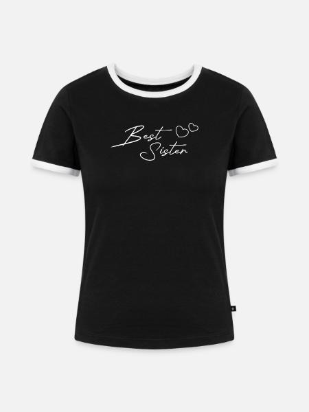 Best Sister white - Frauen Kontrast-T-Shirt - Schwarz/Weiß