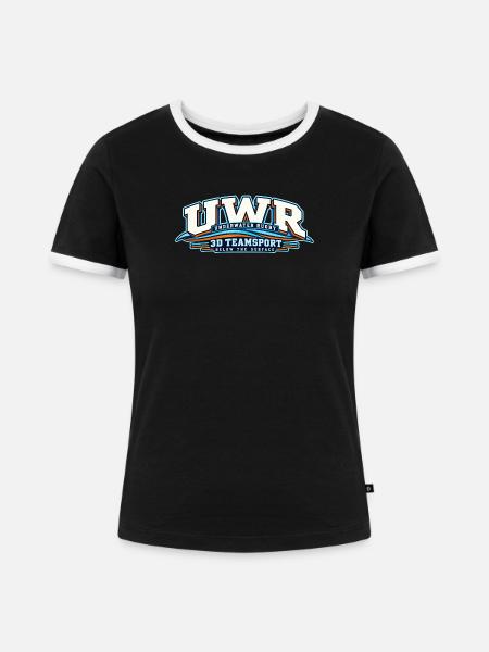Unterwasser Rugby 3D Teamsport - Frauen Kontrast-T-Shirt - Schwarz/Weiß