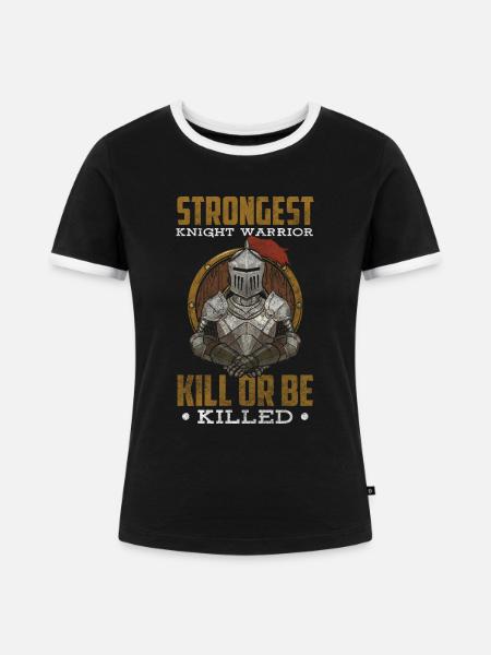 Ritter Lanze Templer Ritterkreuz - Frauen Kontrast-T-Shirt - Schwarz/Weiß