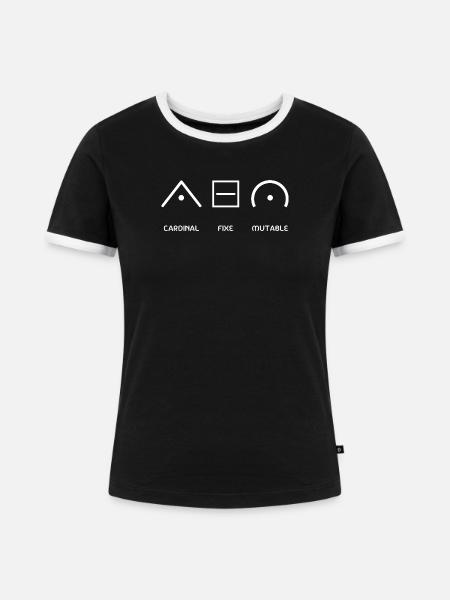 Astrologischer Modus - Frauen Kontrast-T-Shirt - Schwarz/Weiß