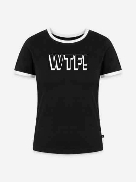 swear_WTF_white_ - Frauen Kontrast-T-Shirt - Schwarz/Weiß